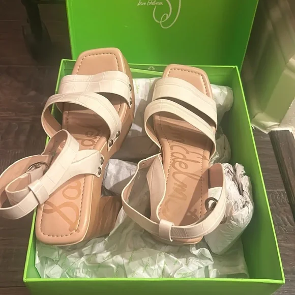 Sam Edelman Rosalind Platform Block Heel Sandal size 7, color:Modern Ivory - Picture 5 of 7